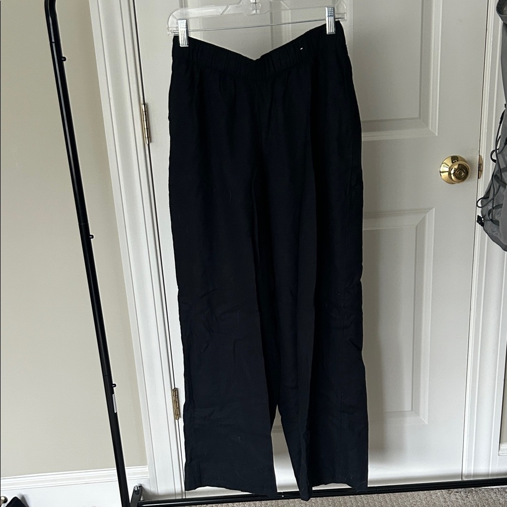 Abercrombie Sloane Linen Blend Black Pants